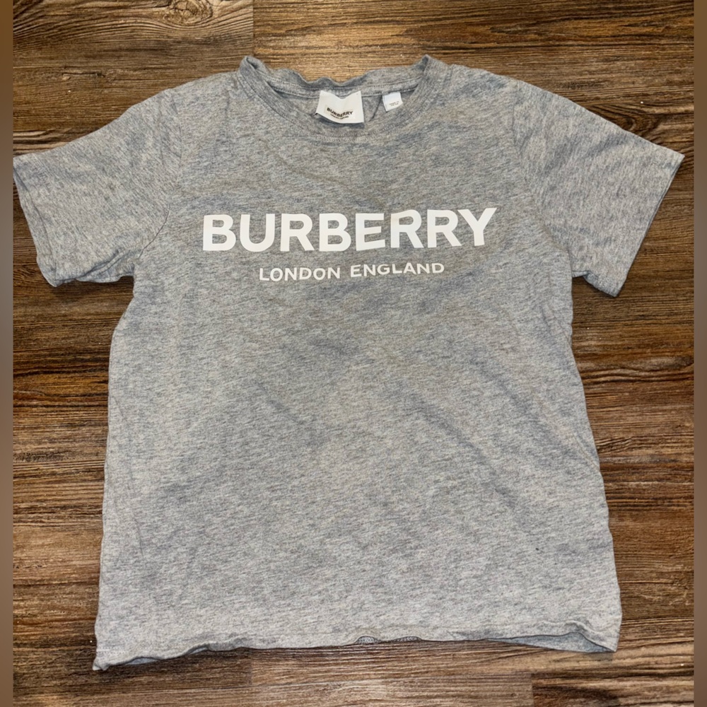 Burberry Kids Heather Gray Logo Tee